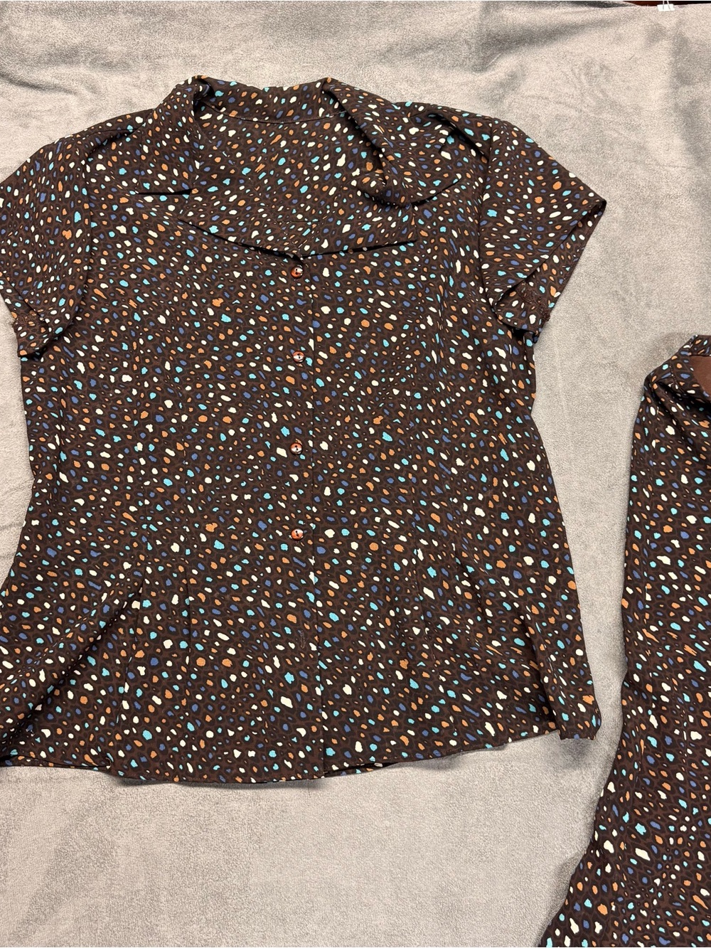 Vintage 2 Piece Liz Claiborne Brown Skirt and Top Set - Picture 2 of 13